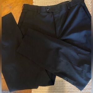 Dockers Premium Flat Front Relaxed Fit Men’s Black Pants W34 L32 Wool Blend